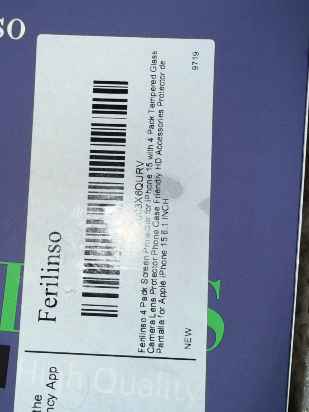 Ferilinso Tempered Glass Screen Protector - iPhone 15